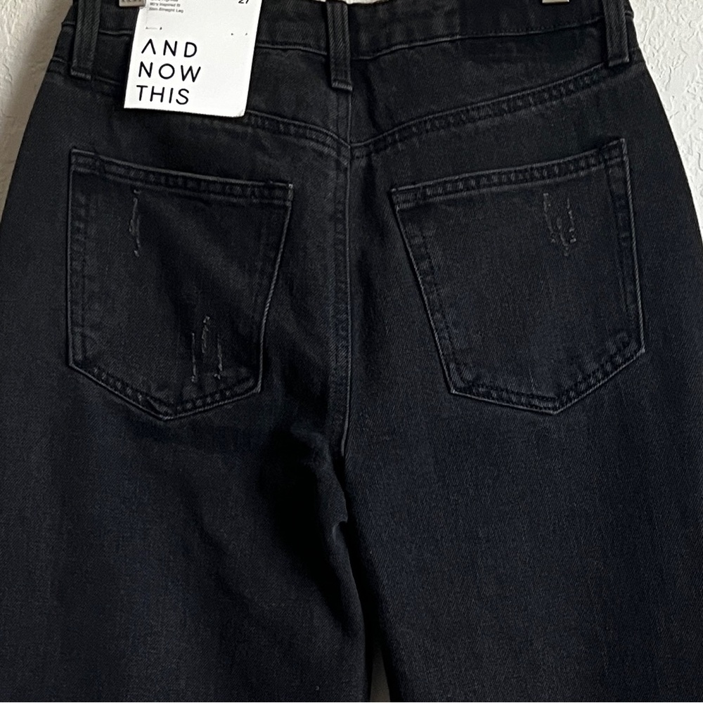 AND NOW THIS Black Ultra High Rise Jeans 90’s Inspired Fit Straight Leg … - Picture 4 of 10